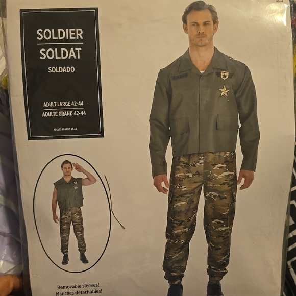 Men's Green Soldier Jacket - Picture 1 of 5